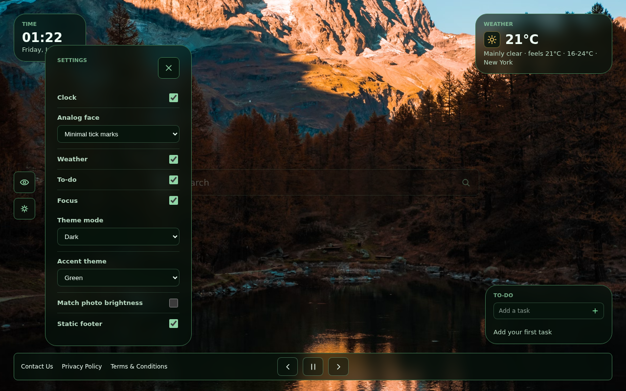 Settings controls