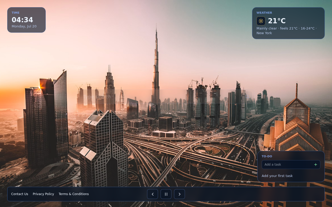 Main new tab view