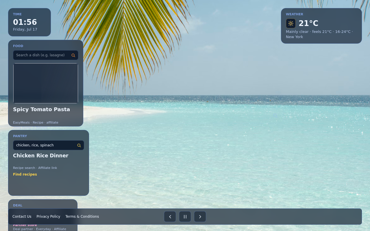 Main new tab view
