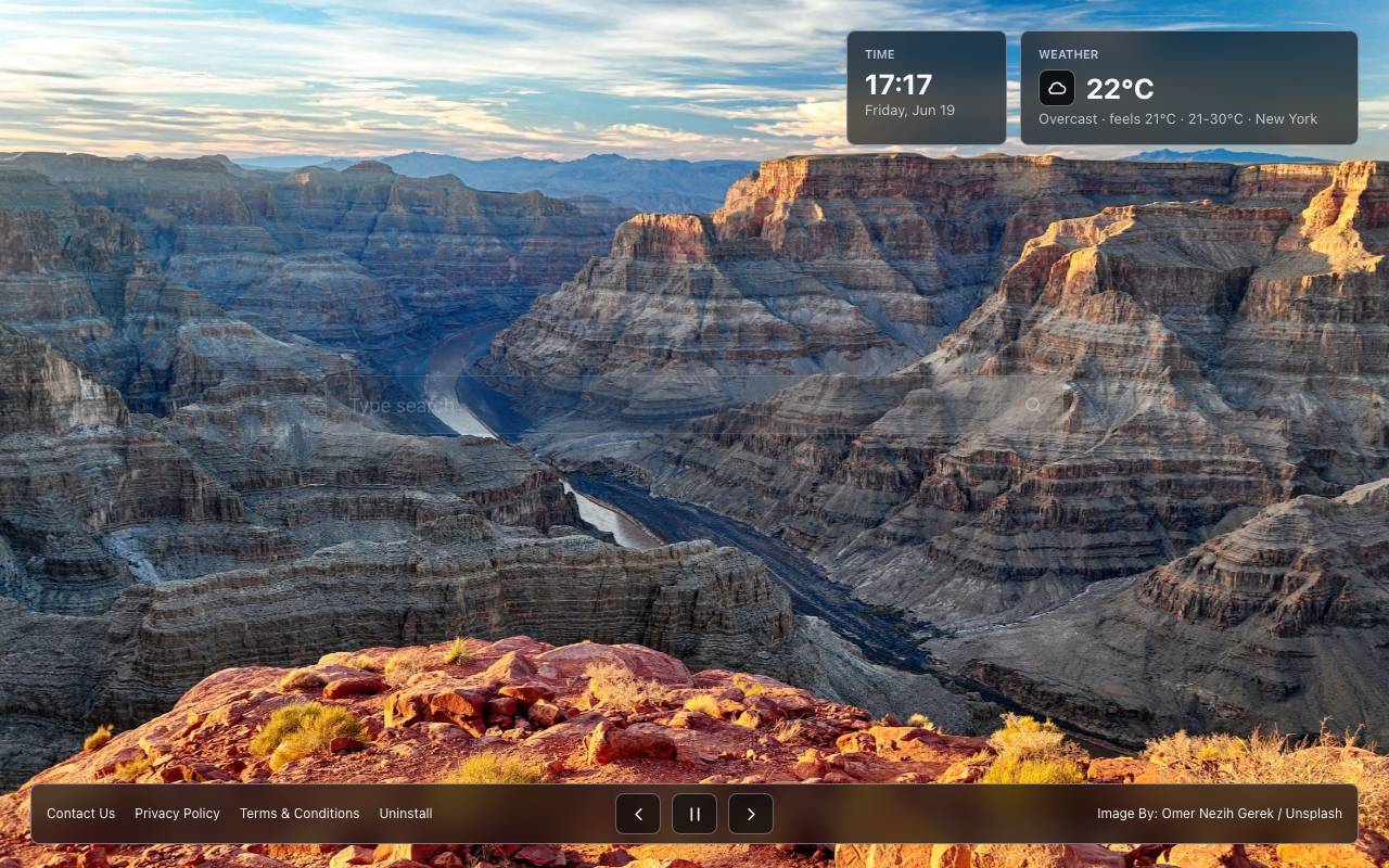Main new tab view